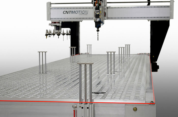 12-Foot Extrusion CNC Machine pins close-up